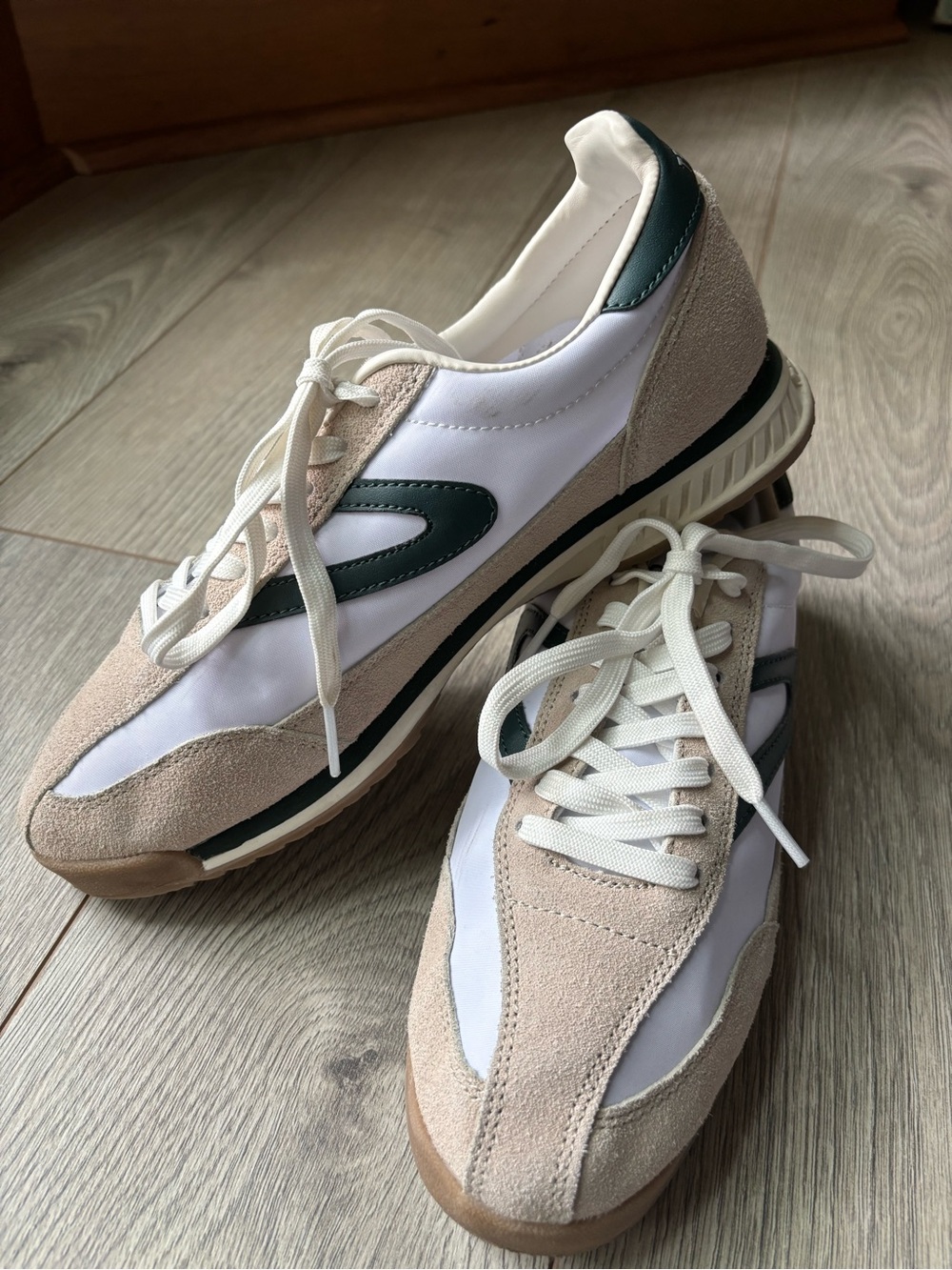 Tretorn Rawlins 2.0 White Navy Green Retro Low Top Sneakers - Women’s 8.5 - Picture 10 of 10